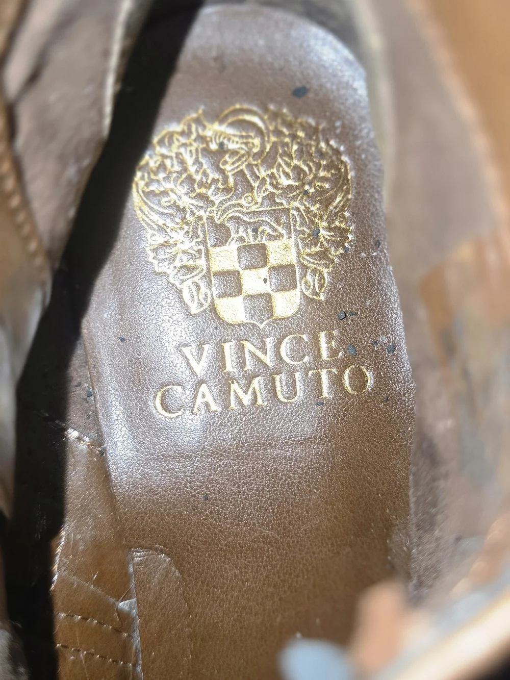 Vince Camuto Brown Leather Ankle Booties